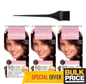 L'Oreal Casting Natural Gloss 323 Chocolate Dark Brown Hair Color 3-Pack - Picture 1 of 6