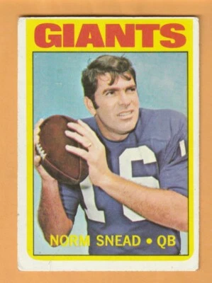 Norm Snead New York Giants 1972 Topps #118 Wake Forest Demon Deacons Creased - Image 1 of 2