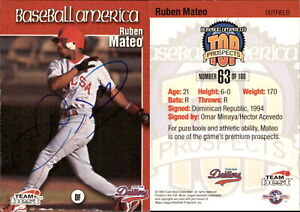Ruben Mateo Signed 1999 Team Best Baseball America #63 Card Tulsa Drillers Auto