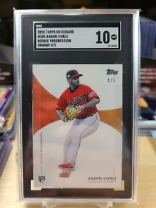 2020 Topps Rookie Progression Aaron Civale RC Orange 4/5 SGC 10 GEM MINT INDIANS - Picture 1 of 1