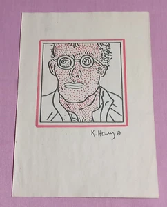 Keith Haring Drawing on paper (Handmade) signed and stamped mixed media. - Picture 1 of 6