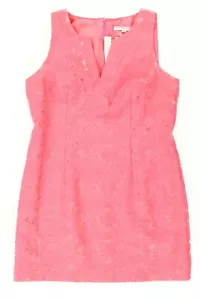 Trina Turk Pink Lace V Neck Sleeveless Women's Dress sz. 14 134675 - Picture 1 of 3