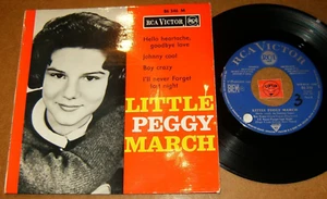 LITTLE PEGGY MARCH - EP FRENCH RCA 86346 / LISTEN - TEEN GIRL POPCORN - Picture 1 of 2