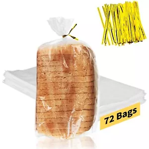 Brotbeutel mit Krawatten, 72 Stück transparente Brotbeutel für selbstgebackenes Brot und 100 Krawatten... - Bild 1 von 7