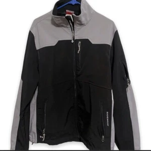 Mens Black Double Diamond Jacket Full Zip Size Large - Picture 1 of 7
