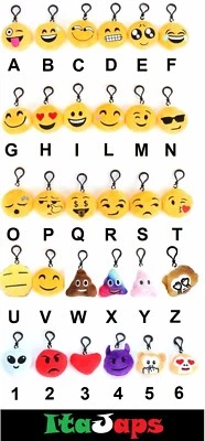 Peluches Portachiavi EMOJI faccine Emotion Emoticon Smile Msg Whatsup a Scelta - Immagine 1 di 2