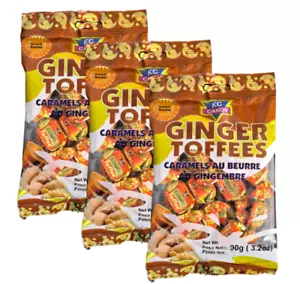 KC Candy Zinger Toffees - confezione da 3 - 90 g - Foto 1 di 3