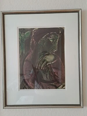 Orginal Lithographie 254 Marc CHAGALL Hiob in der Verzweiflung( Zertifikat) 1960 - Bild 1 von 2