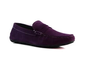 Mens Zasel Breeze Slip On Dark Purple Suede Boat Shoes - Picture 1 of 3