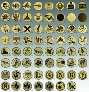 3x Alu-Embleme 50mm, go, si oder bronzefarben, selbstklebend PORTOFREI - Bild 1 von 1