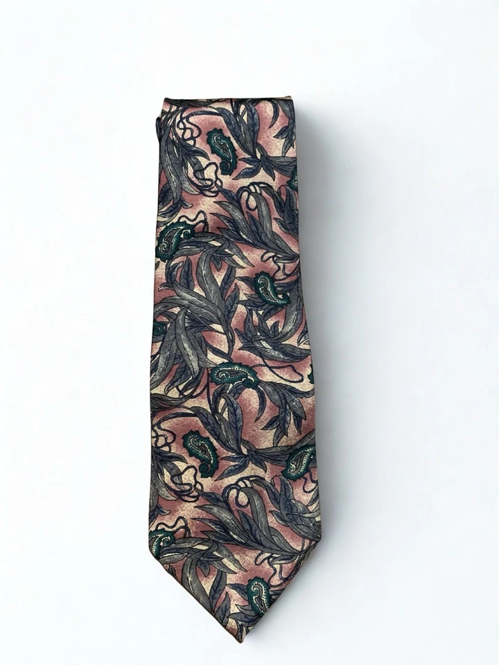 Christian Dior Monsieur Mens 100% Silk Tie Green Floral Paisley Pattern Necktie - Image 1 of 2