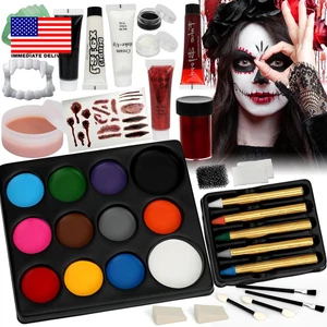 Halloween Make-up - Halloween Familie Gesichtsmalerei Set Gesicht Körperfarbe für Erwachsene - Bild 1 von 8