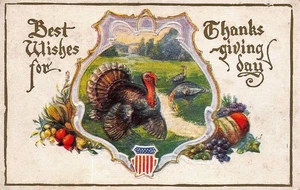 # K2155 THANKSGIVING POSTCARD, TURKEY - Picture 1 of 2