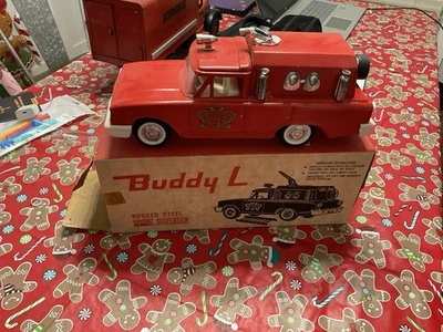 Carro vintage Buddy L Fire Chief novo na caixa - Imagem 1 de 4