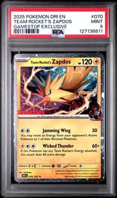 Team Rocket'S Zapdos Gamestop Exclusive Pokemon Dri En-Destined Rival PSA 9 MINT - Image 1 of 2