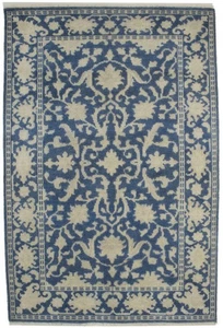 4X6 ft Slate Blue Distressed Oriental Area Rug Classic Floral Style Decor Carpet - Picture 1 of 12