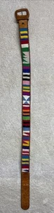 "De colección IMPRESIÓN INDIA Cinturón Cuero Nativo Americano TRIBU SUROESTE 30"" Longitud" - Imagen 1 de 11