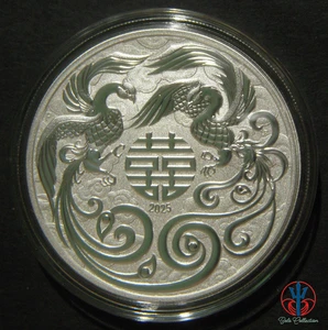 Australia PM 1 oz silver coin DOUBLE PHOENIX 2025 $1 bu - Foto 1 di 2