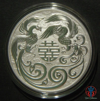 Australia PM 1 oz silver coin DOUBLE PHOENIX 2025 $1 bu - Immagine 1 di 2