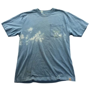 Carhartt Men T-Shirt Medium Short Sleeve Loose Fit Blue 105176 Pocket Tee Casual - Picture 1 of 18