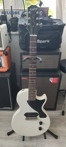 Guitarra Epiphone Les Paul Junior Billie Joe Armstrong Blanca Para Reparación COMO ESTÁ - Imagen 1 de 8