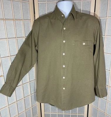Vintage Ralph Lauren Chaps M 15 33 Linen Blend Button Up Long Sleeve Shirt USA - Image 1 of 4