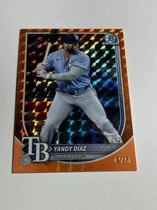 2025 Bowman Chrome Yandy Diaz Orange /25 Tampa Bay Rays - Picture 1 of 2