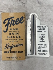 Vintage Two Rivers, Wisconsin Schwartz Mfg Advertising Rain Gauge (Milk Promo) - Picture 1 of 7