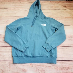 The North Face Sweatshirt Hoodie Mens Medium Teal Blue Outdoor Pullover Fleece - Picture 1 of 7