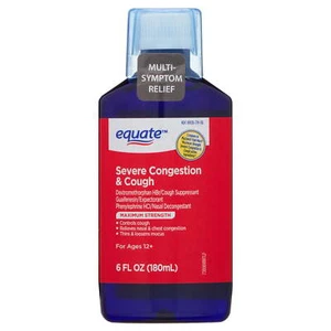Equate Maximum Strength Severe Congestion & Cough Liquid Medicine, 6 fl oz - Picture 1 of 6