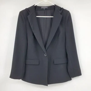 Central Park West Single Button Hooded Black Blazer Suit Jacket Size Medium - Picture 1 of 10