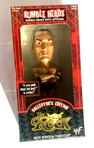 WWF Rumble Heads The Rock Dwayne Johnson Bobble Head Collector's Edition Cover