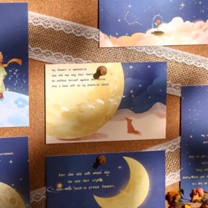 7 Stück Le Petit Prince Sammlerstücke Postkarten Französisch Vintage antike Literatur - Bild 1 von 4