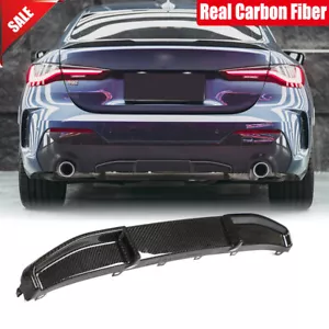 Carbon Fiber Rear Bumper Diffuser Lip for BMW 4 Series G22 G23 M-SPORT 2021-2024 - Picture 1 of 13
