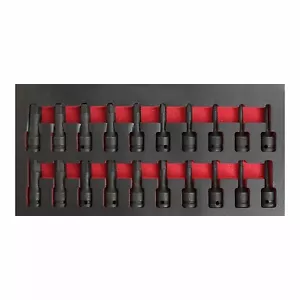 20 PCS 1/2" Drive Impact Hex Driver Set SAE/Metric Size Cr-Mo Steel Socket - Picture 1 of 6