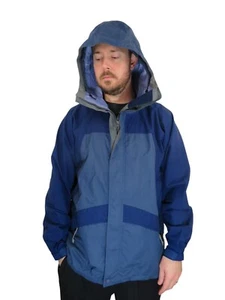 Vtg 90s Patagonia Flexi Flyer Waterproof Rain Parka Jacket Coat Mens Medium Blue - Picture 1 of 14