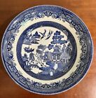 Churchill Blue Willow Blue and White Serving Bowl England 9 3/8 Inch