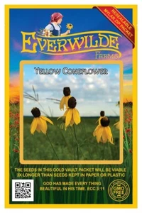 2000 Yellow Coneflower Wildflower Seeds - Everwilde Farms Mylar Seed Packet - Picture 1 of 3