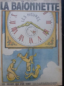 1918 1919 HEURE HORLOGE TEMPS 2 JOURNAUX ANCIENS - Imagen 1 de 2