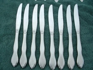 Lote de 8 - Cuchillos de cena de 9" cubiertos de acero inoxidable Rogers Oneida Twilight 1881 - Imagen 1 de 2