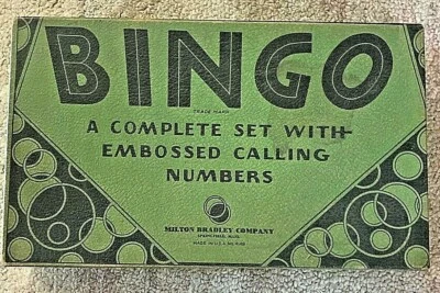 BINGO Milton Bradley No 4148 Wood Embossed Numbers Vintage 1950s (?) - Image 1 of 2