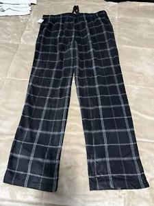 Dip Men's Soft Pajama Sleep Bottom Pants, Drawstring - Black Plaid - LARGE - New - Picture 1 of 3