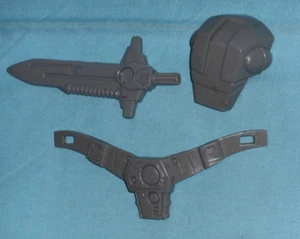 original G1 Transformers Pretender LANDMINE SWORD HELMET BELT weapons parts lot - Picture 1 of 1