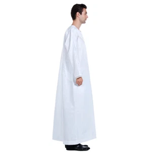 Men Thobe Robe Caftan Dishdasha Islamic Clothing Arabian Kaftan Saudi Arab Style - Picture 1 of 52