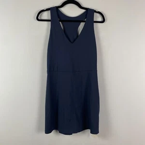Fabletics on the Go Built in Bra Dress Size Medium Navy Blue Racerback - Picture 1 of 10