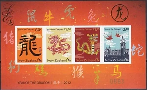 NEW ZEALAND 2012 Year of the Dragon, Limited Edition IMPERFORATE M/S MNH - Picture 1 of 1