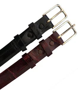 CEINTURES Herren Vintage Echt Alligator Leder Gürtel 36 weinrot oder schwarz - Bild 1 von 6