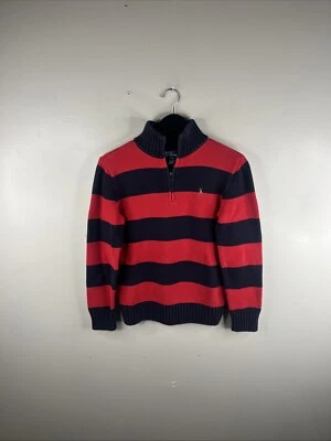 Vintage Polo Ralph Lauren Pullover Youth Large Red Blue 1/4 Zip Sweater B10 - Image 1 of 4