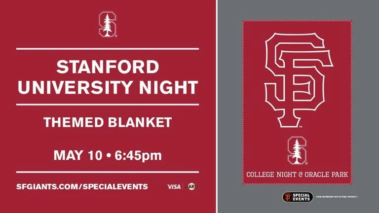 2019 SF GIANTS SGA University of STANFORD THEMED BLANKET - Image 1 of 1