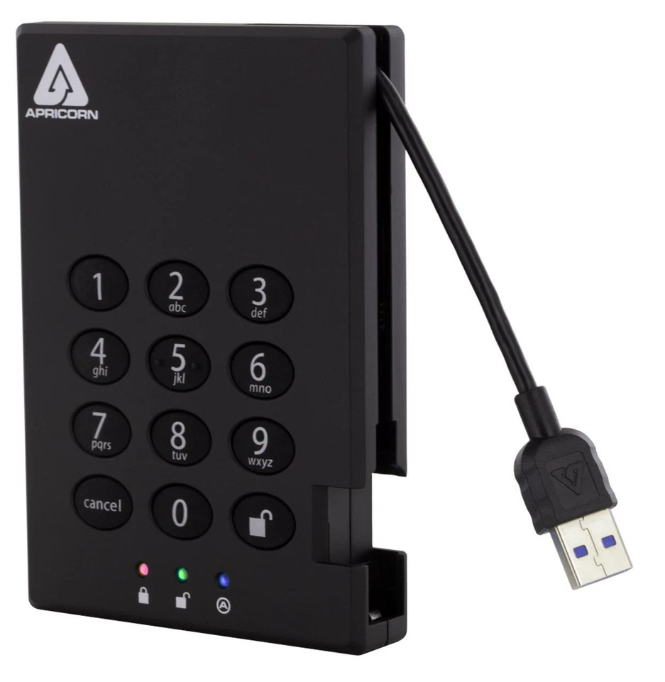 Apricorn A25-3PL256-2000 2TBB PADLOCK AES-XTS Secure Rugged USB 3.0 256B Encrypt - Image 1 of 1